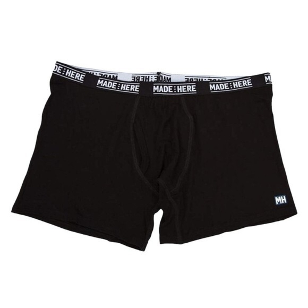 MADE HERE All American Black White Viscose Rayon Spandex Boxer Brief Mens Sz S